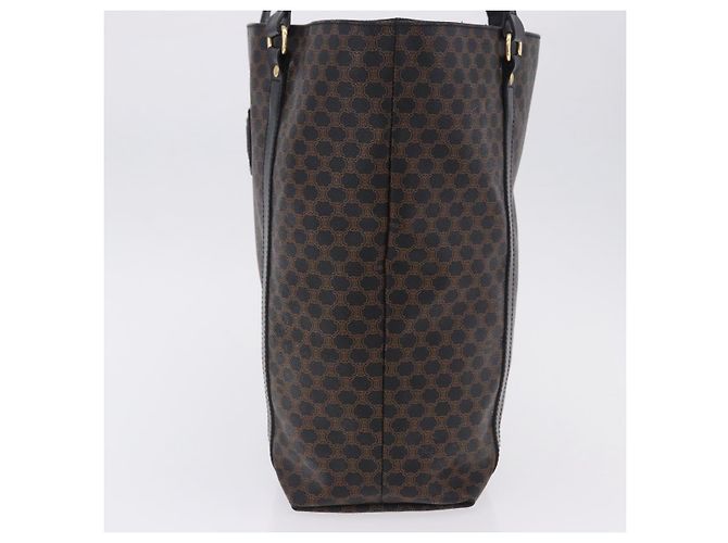 Céline Borsa a tracolla CELINE Macadam Canvas PVC Leather Black Gold Auth 197880V Nero D'oro - vista 3