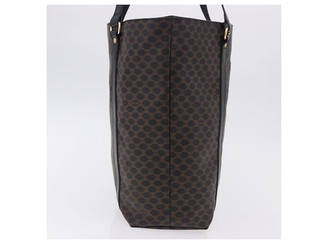 Céline Borsa a tracolla CELINE Macadam Canvas PVC Leather Black Gold Auth 197880V Nero D'oro - vista 4