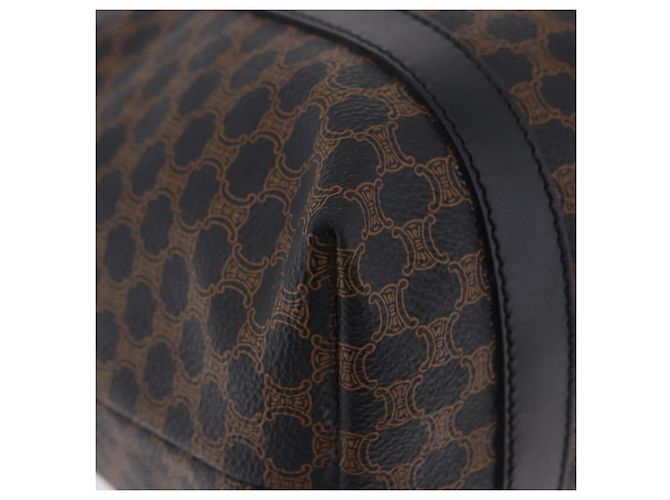 Céline Borsa a tracolla CELINE Macadam Canvas PVC Leather Black Gold Auth 197880V Nero D'oro - vista 8