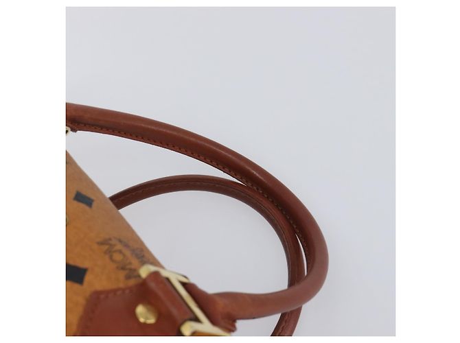 Borsa Boston MCM Vicetos Logogram PVC Leather Brown Gold Auth 200900 Marrone D'oro - vista 8