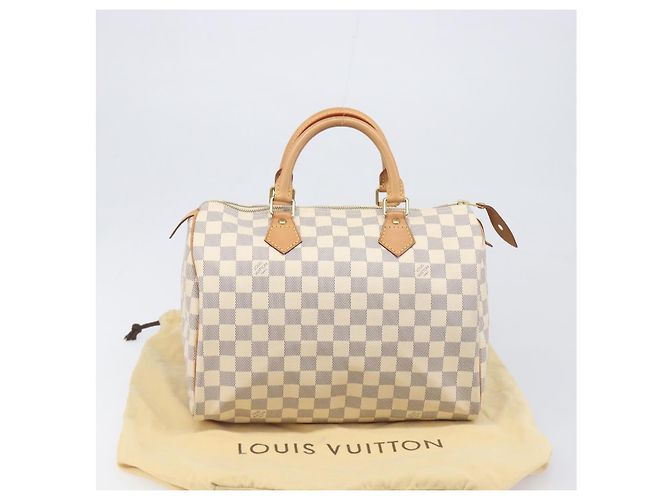 Borsa a mano LOUIS VUITTON Damier Azur Speedy 30 N41533 LV Auth 196914SAV - vista 12