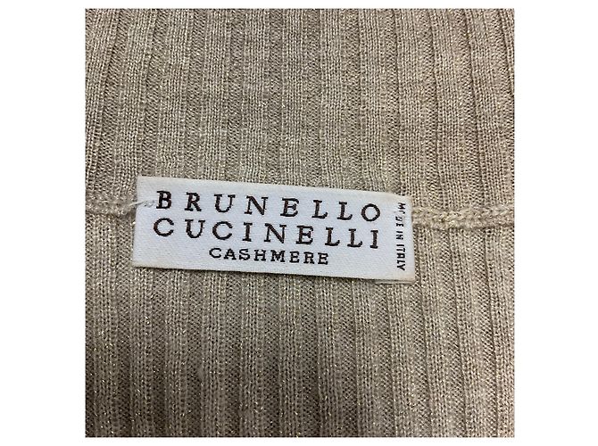 Top con cremallera de manga larga Brunello Cucinelli Beige / Gold Metallic Shimmer - vista 4
