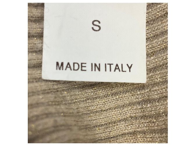Top con cremallera de manga larga Brunello Cucinelli Beige / Gold Metallic Shimmer - vista 5