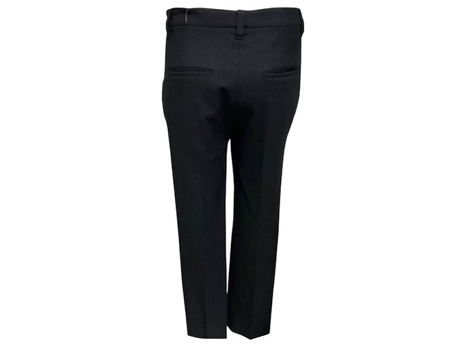 Pantalones de lana azul marino Brunello Cucinelli con Monili - vista 3