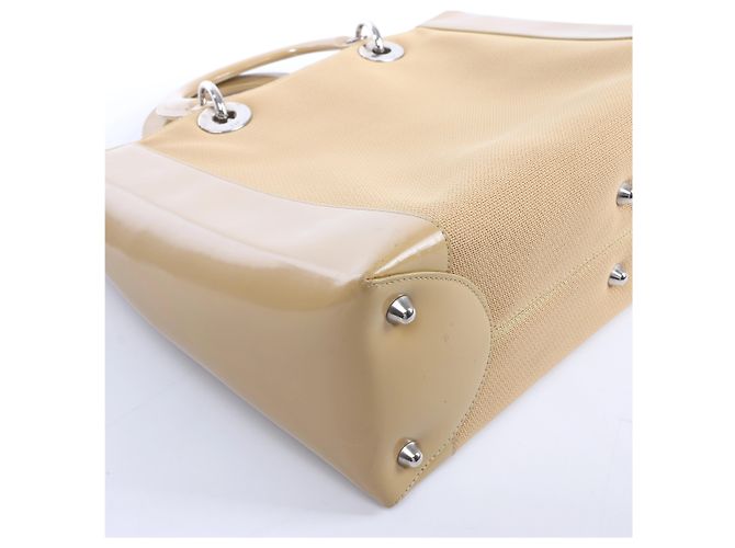Borsa Christian Dior Lady Dior in pelle x canvas beige - vista 10