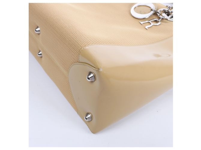 Borsa Christian Dior Lady Dior in pelle x canvas beige - vista 12
