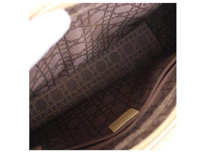 Borsa Christian Dior Lady Dior in pelle x canvas beige - vista 13