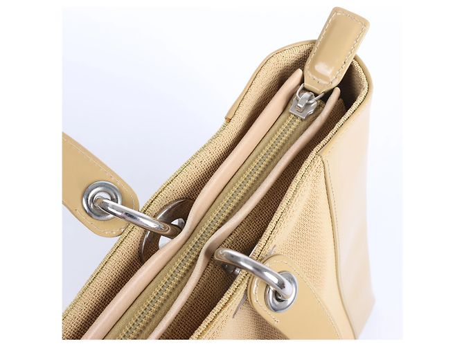 Borsa Christian Dior Lady Dior in pelle x canvas beige - vista 4