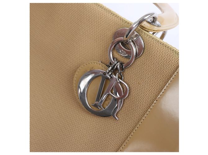 Borsa Christian Dior Lady Dior in pelle x canvas beige - vista 5
