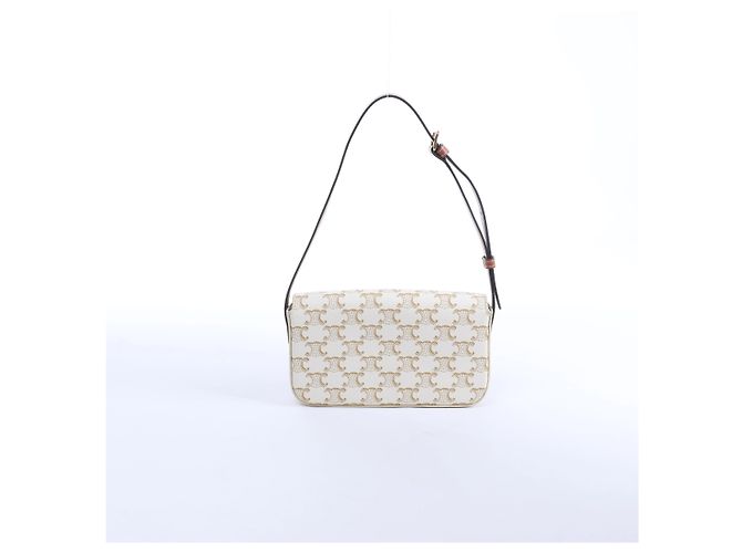 Céline Borsa a tracolla Celine Triomphe Claude in PVC e pelle Beige - vista 3