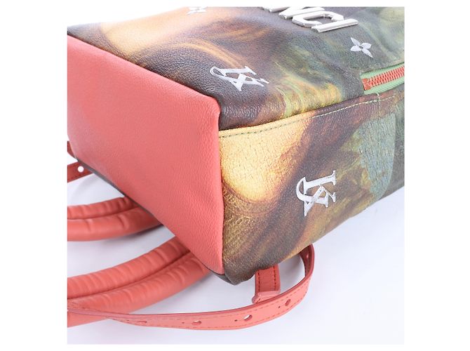 Zaino Louis Vuitton x Jeff Koons Masters Collection Da Vinci Palm Springs PM in Rosa x Verde M43375 - vista 11