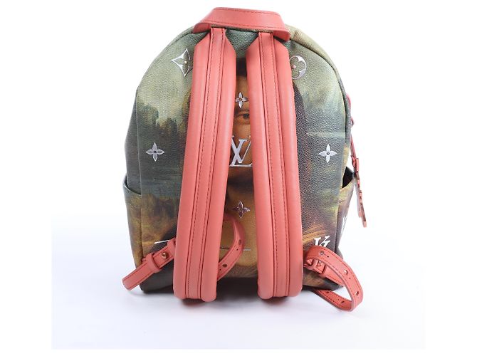 Zaino Louis Vuitton x Jeff Koons Masters Collection Da Vinci Palm Springs PM in Rosa x Verde M43375 - vista 3