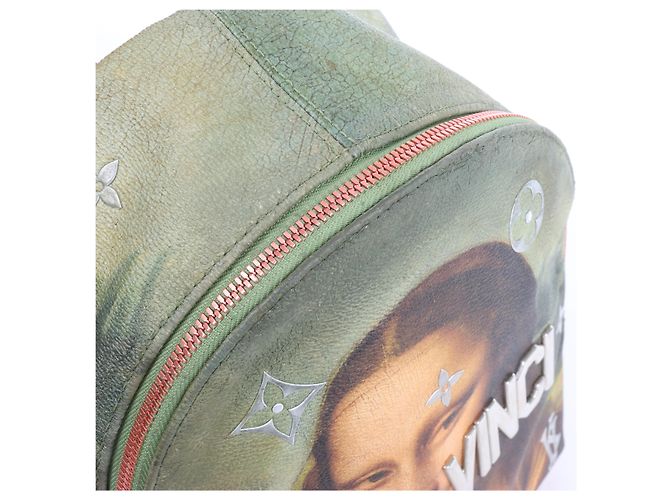 Zaino Louis Vuitton x Jeff Koons Masters Collection Da Vinci Palm Springs PM in Rosa x Verde M43375 - vista 8
