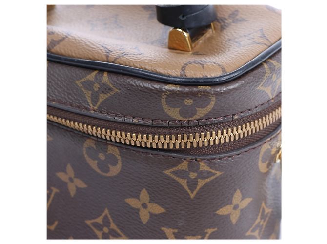 Borsa a tracolla Louis Vuitton Vanity NV PM Monogram Reverse in marrone M45165 - vista 12