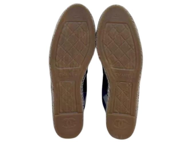 Chanel Mesh-Leder Espadrilles mit CC-Logo - Lila/Schwarz Weiß Blau - Ansicht 6