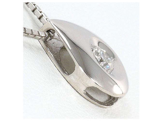 Autre Marque Platinhalskette mit Diamantanhänger - Ansicht 2