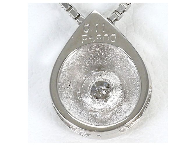 Autre Marque Platinhalskette mit Diamantanhänger - Ansicht 3