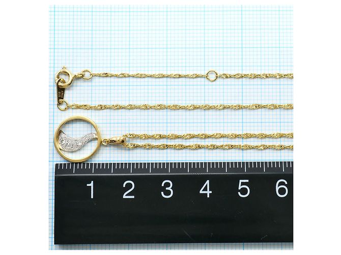 Autre Marque Collana con pendente in oro giallo 18K e platino con diamante D'oro - vista 4