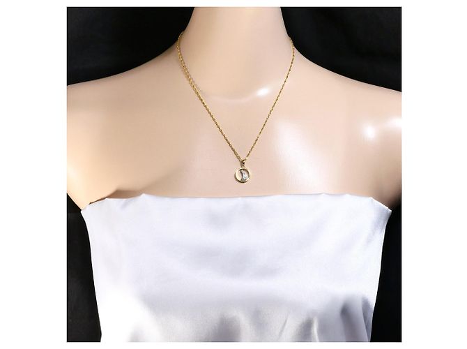 Autre Marque Collana con pendente in oro giallo 18K e platino con diamante D'oro - vista 5