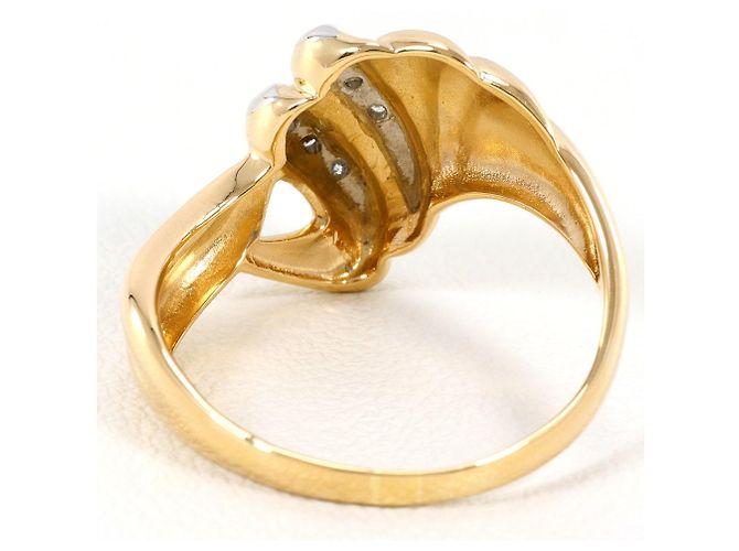 Autre Marque Ehering aus Platin und Gelbgold mit Diamant Golden - Ansicht 3