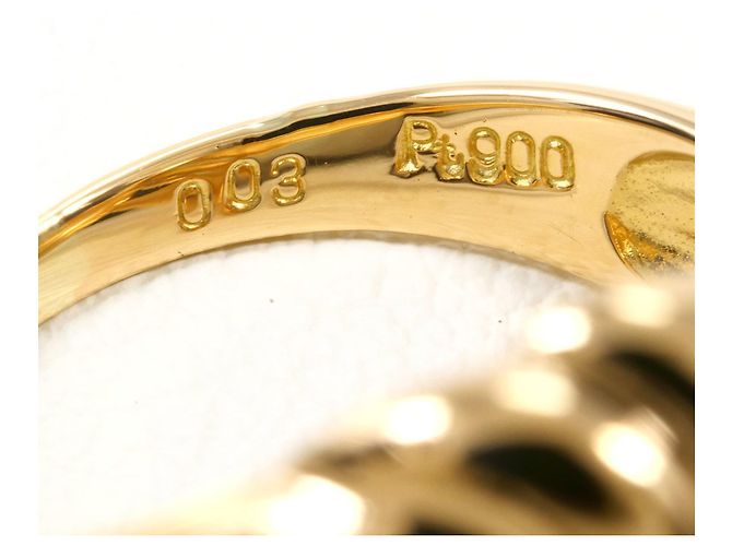 Autre Marque Ehering aus Platin und Gelbgold mit Diamant Golden - Ansicht 5