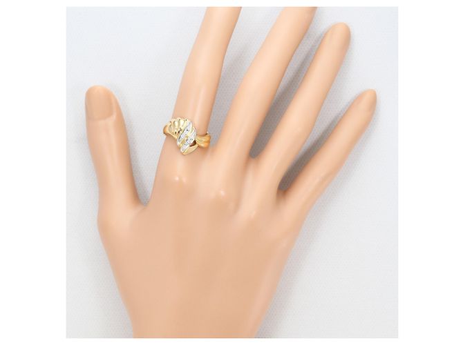Autre Marque Ehering aus Platin und Gelbgold mit Diamant Golden - Ansicht 6