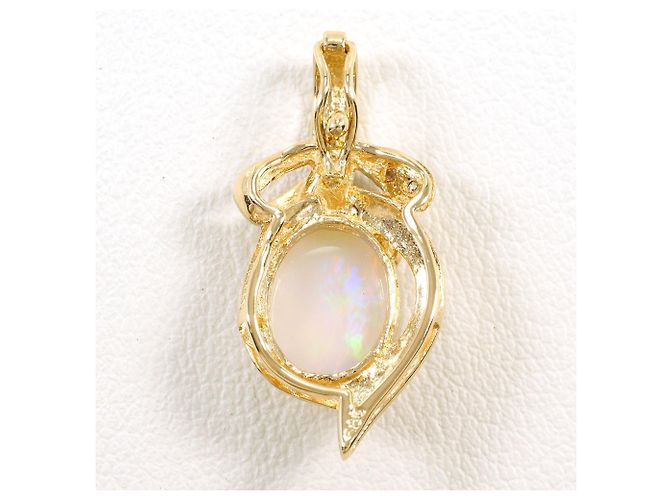 Autre Marque Pendente in oro giallo 14K con opale e diamante D'oro - vista 3