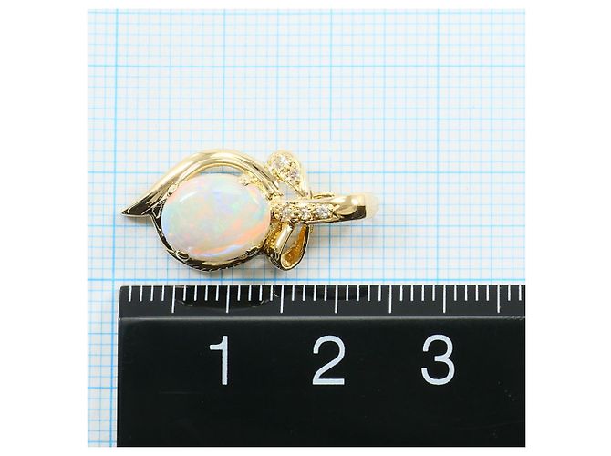 Autre Marque Pendente in oro giallo 14K con opale e diamante D'oro - vista 5