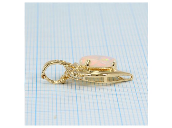 Autre Marque Pendente in oro giallo 14K con opale e diamante D'oro - vista 6