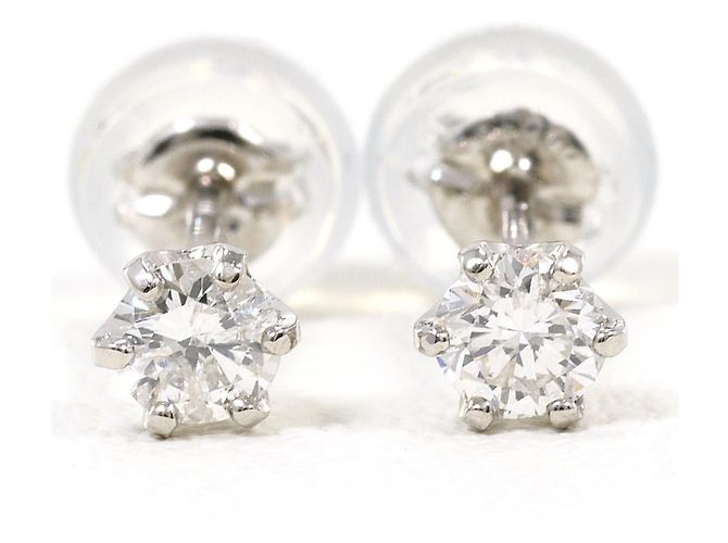 Autre Marque Gebrauchte PT900 Platin-Stecker mit Diamant - Ansicht 2