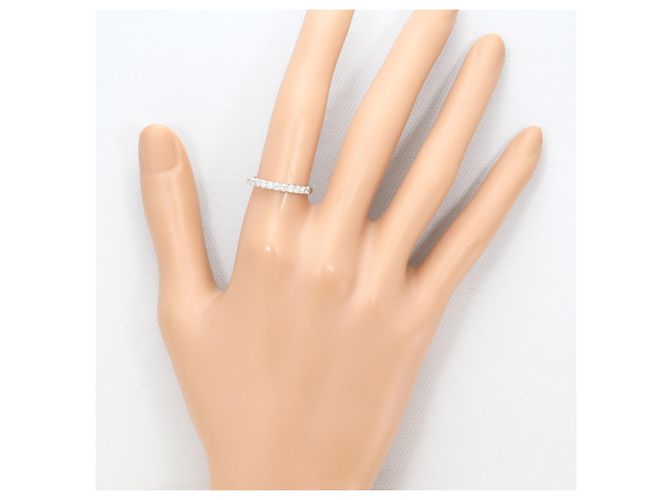 Autre Marque Anel aliança em ouro branco 18K com diamante Dourado - vista 6