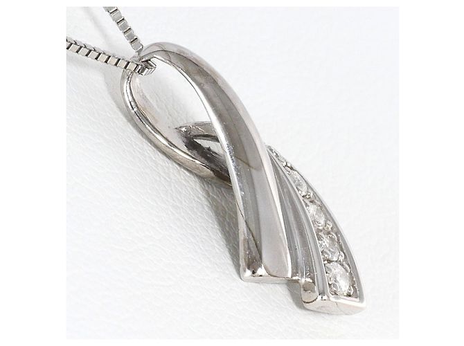 Autre Marque Colar em ouro branco 14K com diamante Dourado - vista 2