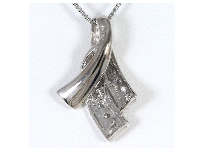 Autre Marque Colar em ouro branco 14K com diamante Dourado - vista 3