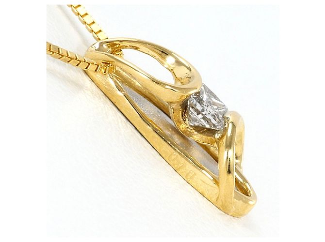 Autre Marque Collana in oro giallo 18K e platino con diamante D'oro - vista 2