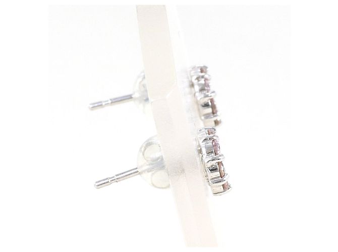 Autre Marque Orecchini a lobo in oro bianco 18K con diamanti rosa D'oro - vista 2