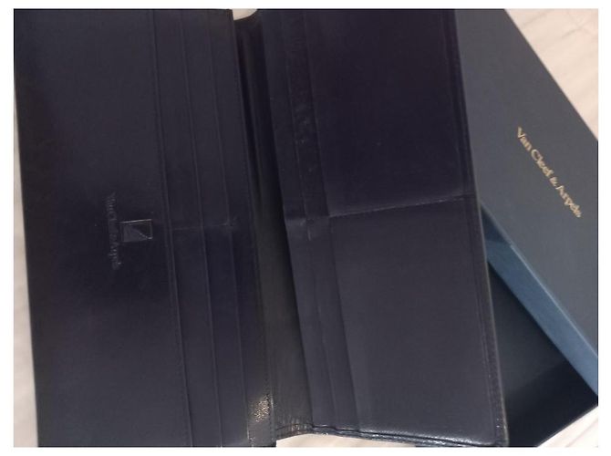 Van Cleef & Arpels Navy Blue Leather Long Wallet Dark blue - view 3