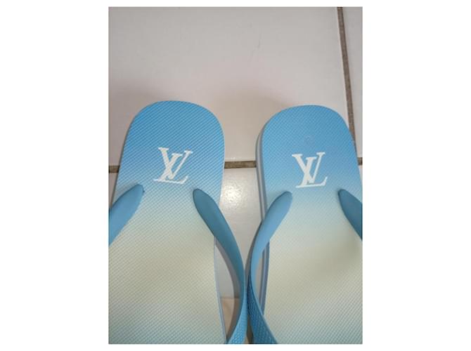Infradito Louis Vuitton Monogram Blu e Bianche Bianco - vista 3