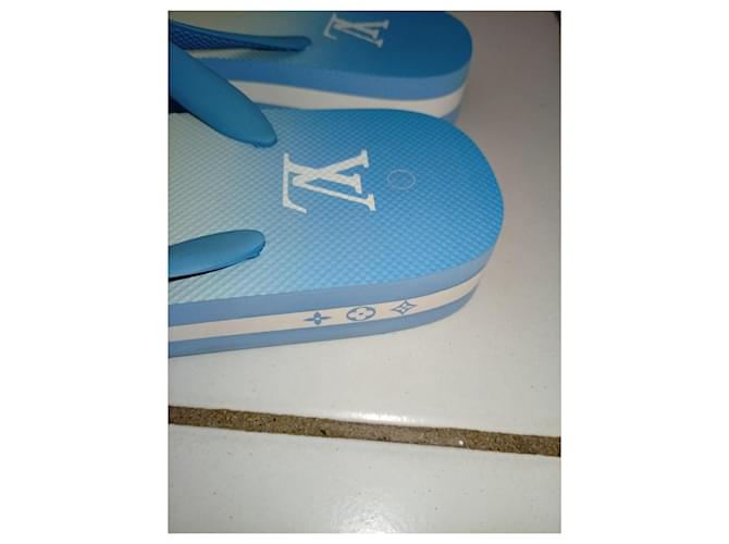 Infradito Louis Vuitton Monogram Blu e Bianche Bianco - vista 5