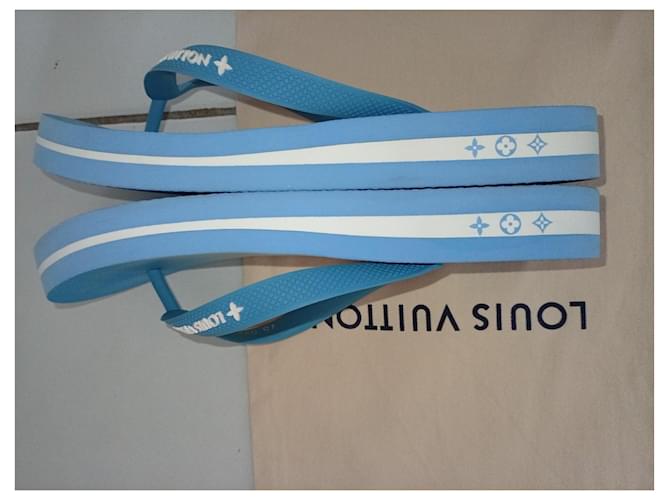 Infradito Louis Vuitton Monogram Blu e Bianche Bianco - vista 6