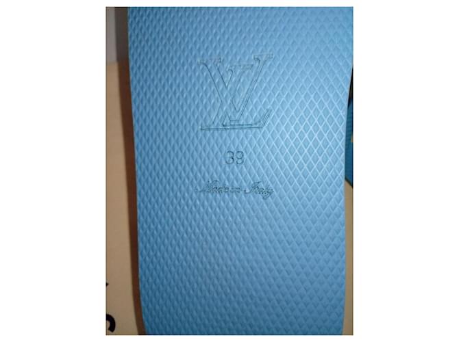 Infradito Louis Vuitton Monogram Blu e Bianche Bianco - vista 7