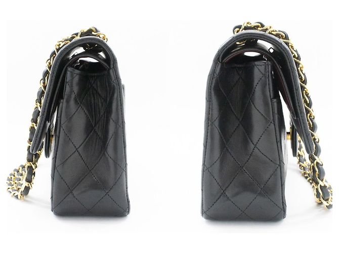 Chanel Classic Flap Lambskin Medium Nero - vista 5