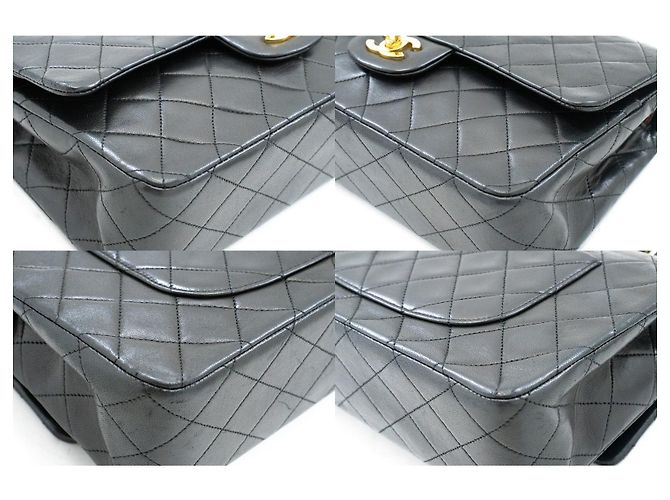 Chanel Classic Flap Lambskin Medium Nero - vista 6