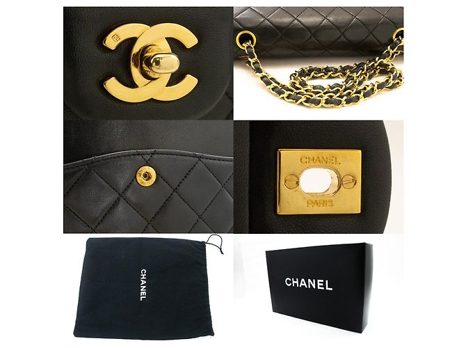 Chanel Classic Flap Lambskin Medium Nero - vista 7