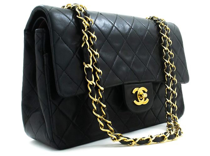 Chanel Classic Flap Lambskin Medium Nero - vista 3