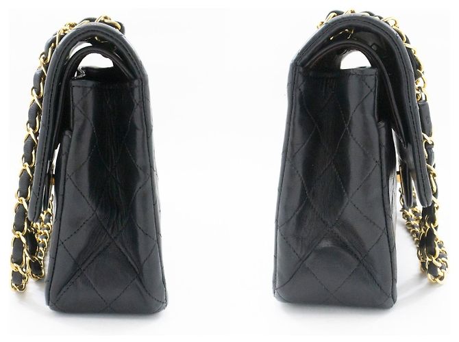 Chanel Classic Flap Lambskin Medium Nero - vista 5