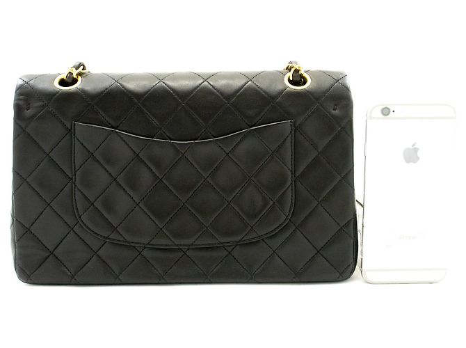 Chanel Classic Flap Lambskin Medium Nero - vista 3