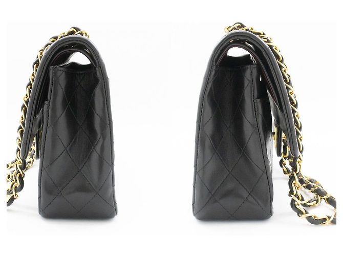 Chanel Classic Flap Lambskin Medium Nero - vista 5
