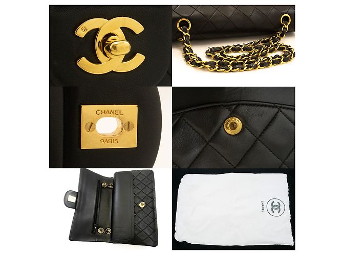 Chanel Classic Flap Lambskin Medium Nero - vista 7
