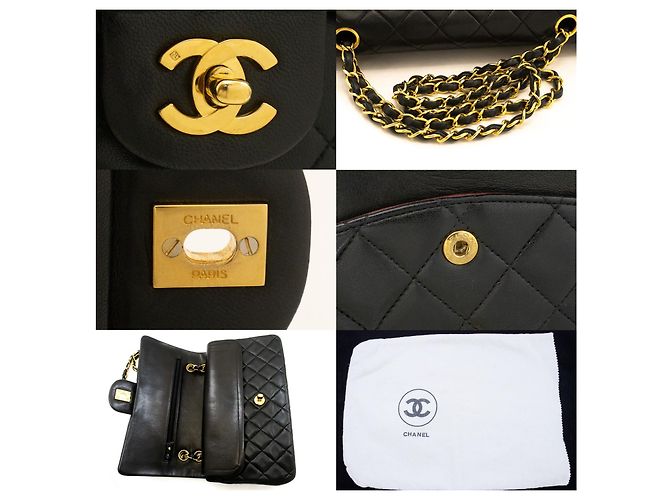 Chanel Classic Flap Lambskin Medium Nero - vista 7