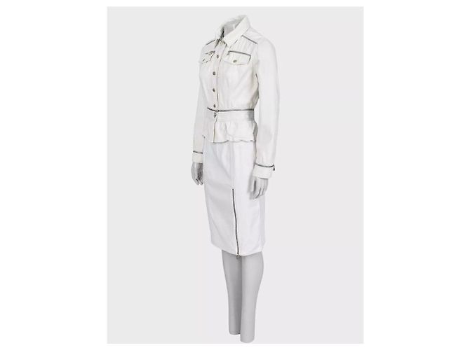 Christian Dior Structured White Jacket Skirt Suit Sz.M Pre-owned - view 2